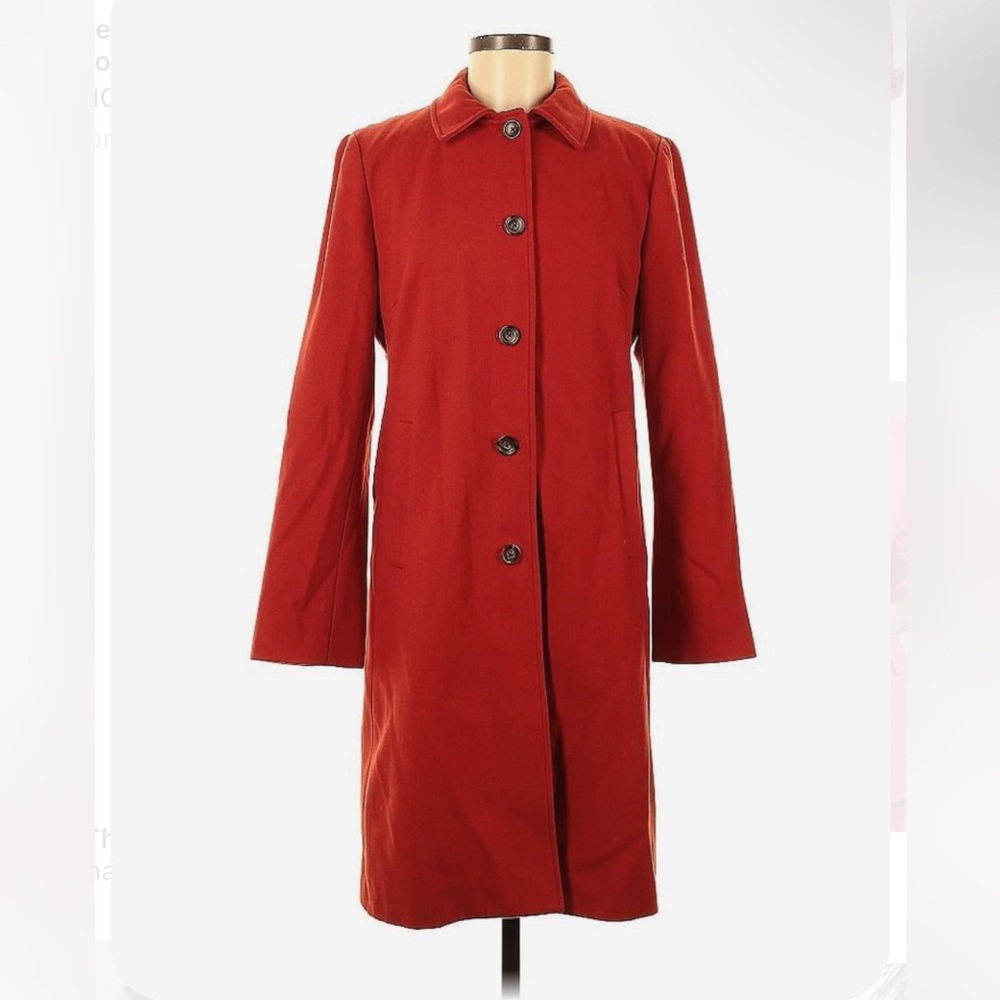 ♥️ Banana Republic Red Wool Trench Coat